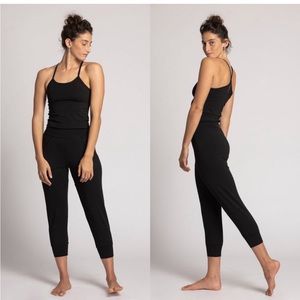 Ripple Organic Cotton Yoga Jumpsuit, Black